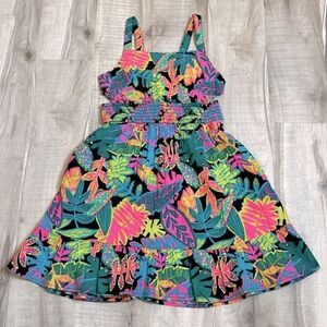 Cat & Jack Girls’ Adaptive Tropical Floral Summer Dress sz medium
